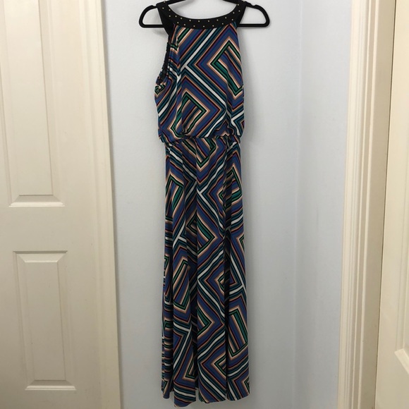 Calvin Klein multi GEO pattern maxi dress - Picture 3 of 4